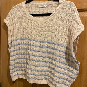 Jane Doe Cream and Blue Knit Sweater